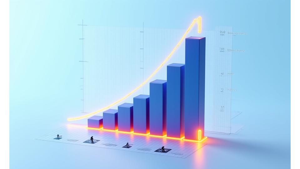 Gráfico de crecimiento mostrando un aumento en la empleabilidad y salarios en España.