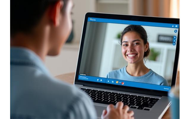Estudiante interactuando con un tutor online a través de una videollamada, simbolizando la tutoría personalizada