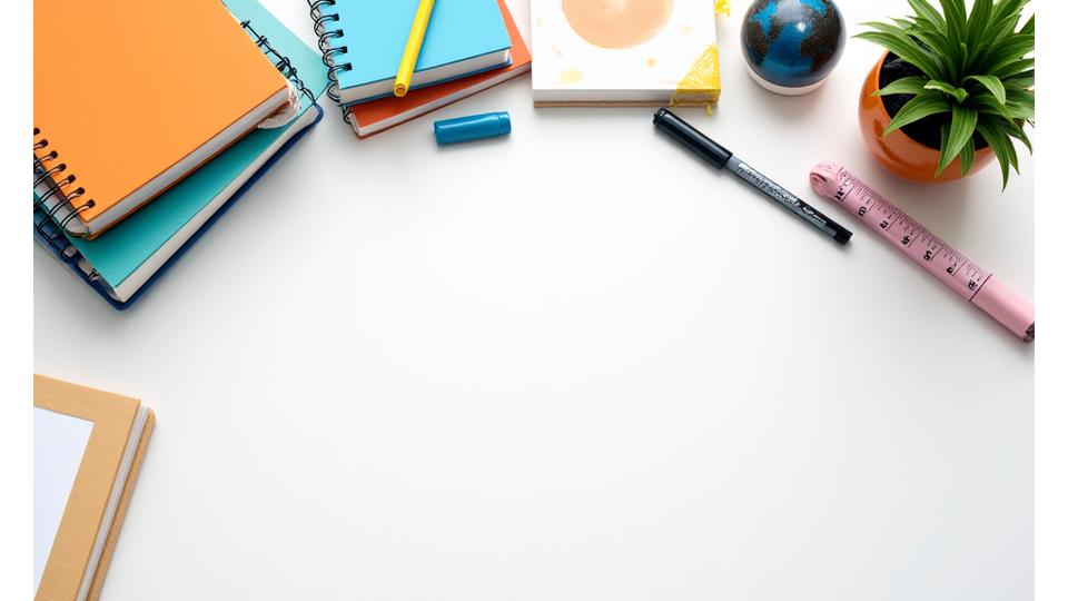 Mesa de un educador con planificación de lecciones, un portátil y materiales didácticos.