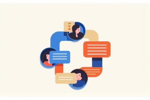 Logotipos de Slack y Microsoft Teams superpuestos en un entorno de trabajo colaborativo.