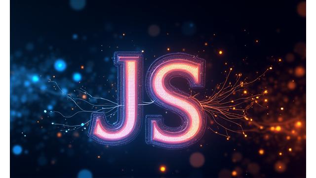 Icono de JavaScript frente a un navegador web con elementos interactivos, mostrando el dinamismo de la web.
